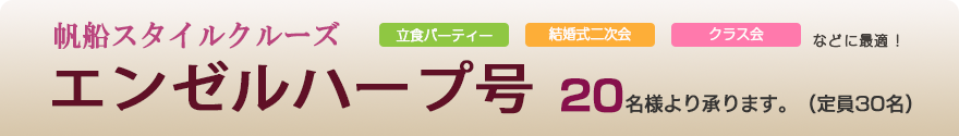 立食パーティ 結婚式二次会 クラス会 エンゼルハープ号